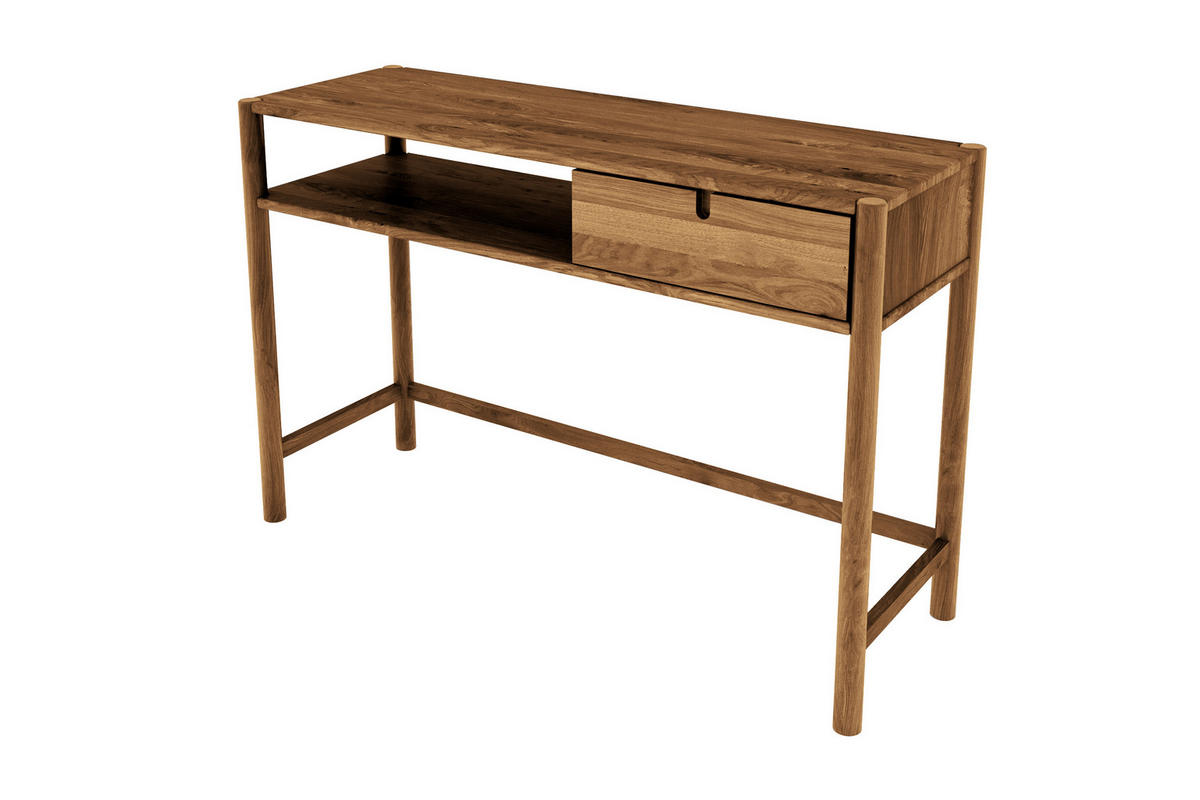 SCHMINKTISCH INA Wildeiche - Alteiche, Holz (65/120/80cm) - byoak