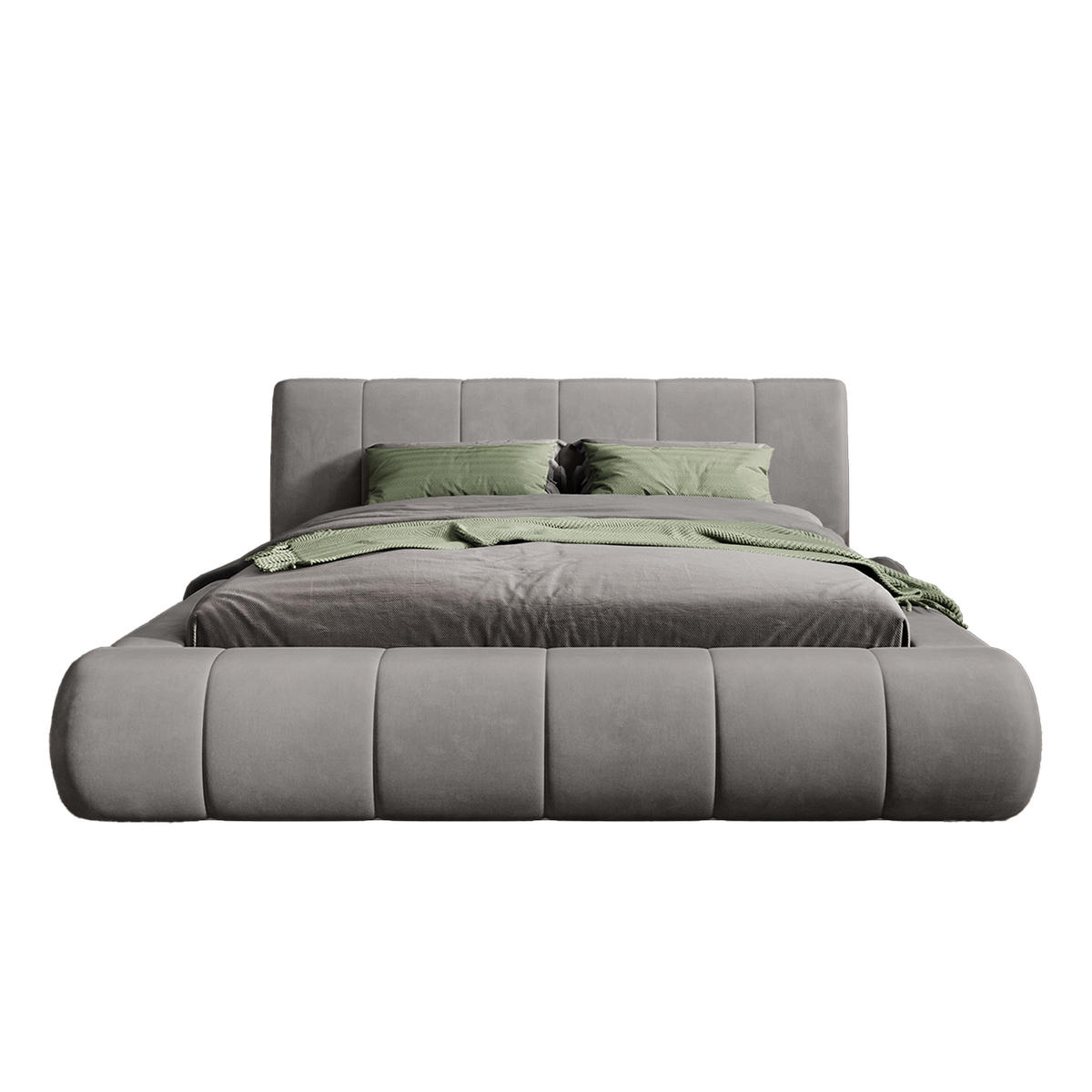 POLSTERBETT AVILLA 160x200 cm, Grau - Grau, Textil (200/160cm) - Fedve