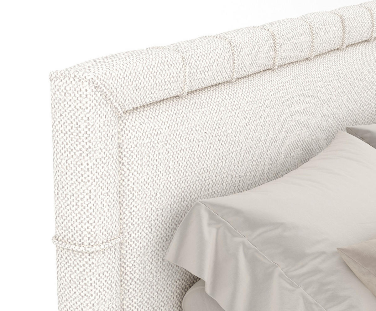 BOXSPRINGBETT Rimini Creme 180/200 cm mit Matratze und Topper - Creme/Schwarz, Holz/Holzwerkstoff (180/200cm) - Maison de Reve
