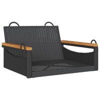 HÄNGESESSEL Schwarz 63x62x40 cm Poly Rattan - Schwarz, Kunststoff (63/40/62cm) - furnicato