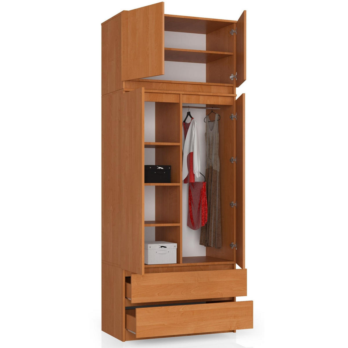 KLEIDERSCHRANK AUFSATZSCHRANK Erlefarben 90x51x55cm - Erlefarben, Holzwerkstoff (90/55/51cm) - Akord