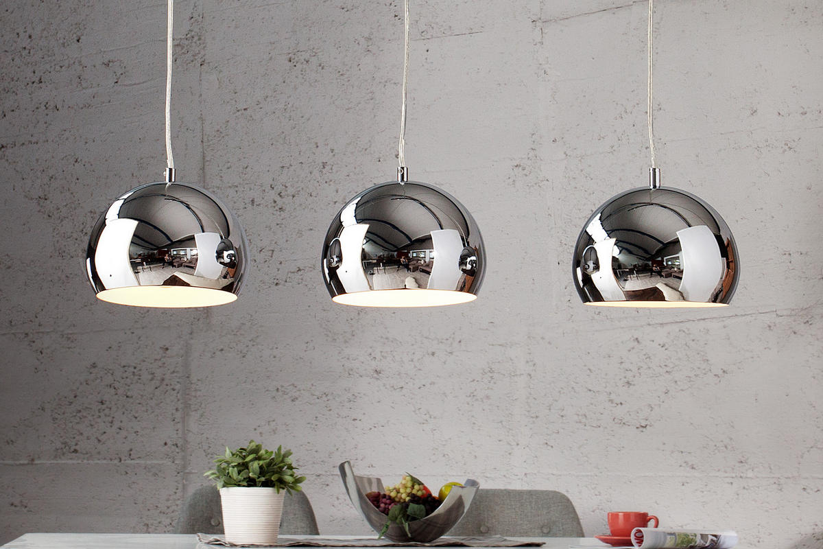 HÄNGELEUCHTE CHROMAGON Metall Silber 20 cm - Silberfarben, Metall (20/20/14cm) - riess-ambiente