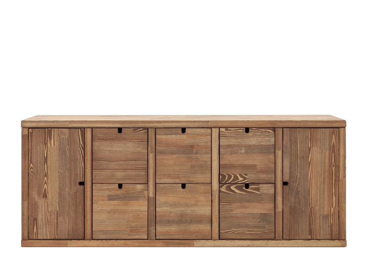 KOMMODE aus Massivholz MARIKA 2/6 - Dunkelbraun, Holz (180/71/40cm) - Seart