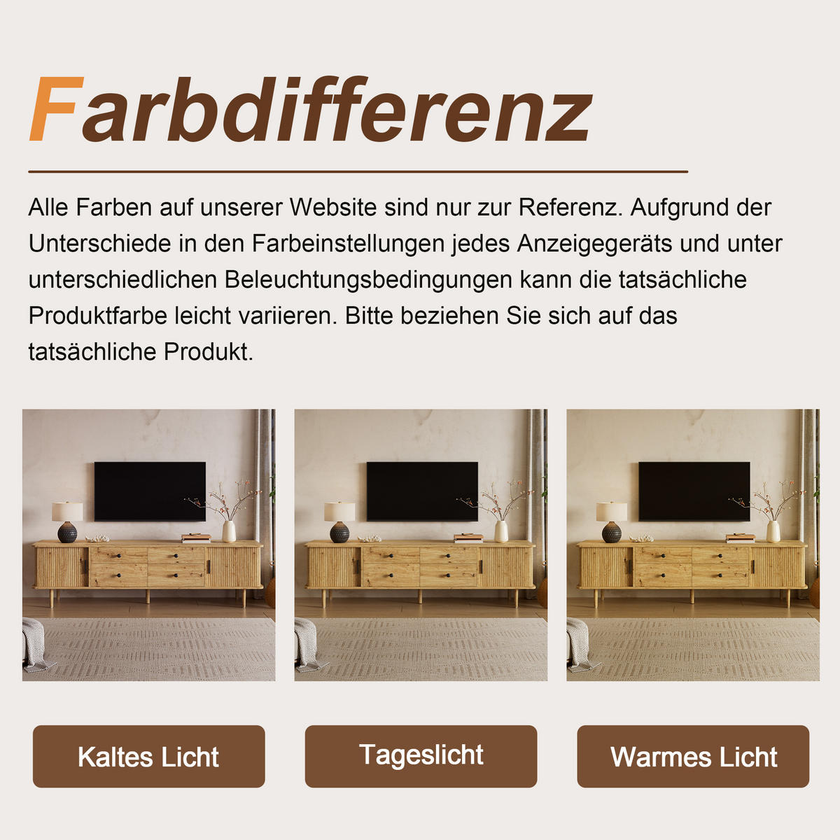 TV-LOWBOARD 165cm mit 4 Schubladen und 2 Schiebetüren - Naturfarben, Holzwerkstoff (165/46/40cm) - FLIEKS