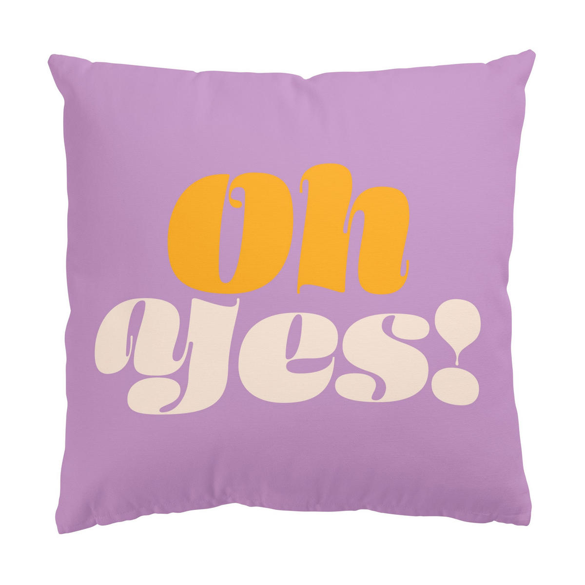 DEKOKISSEN Retro Typografie Oh Yes 40/40 cm - Violett, Textil (40/40/10cm) - Bilderwelten