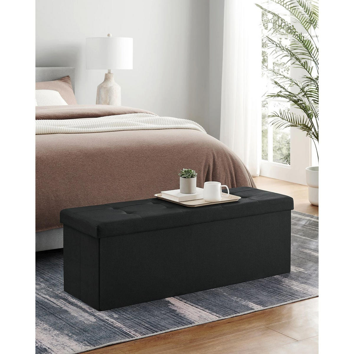 SITZBANK VICTORIA - Schwarz, Holzwerkstoff (38/38/110cm) - Hansiro