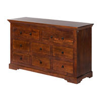 KOMMODE Akazie 145x49x85 nougat lackiert OXFORD #524 - Dunkelbraun, Holz (145/85/49cm) - Massivmoebel24