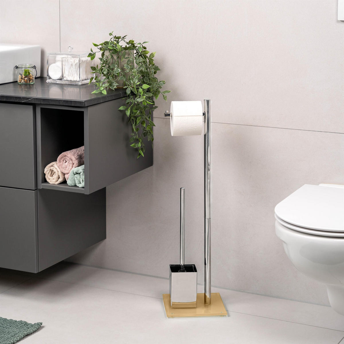 STAND-WC-GARNITUR, braun - Braun, Metall (20/70/20cm) - bremermann