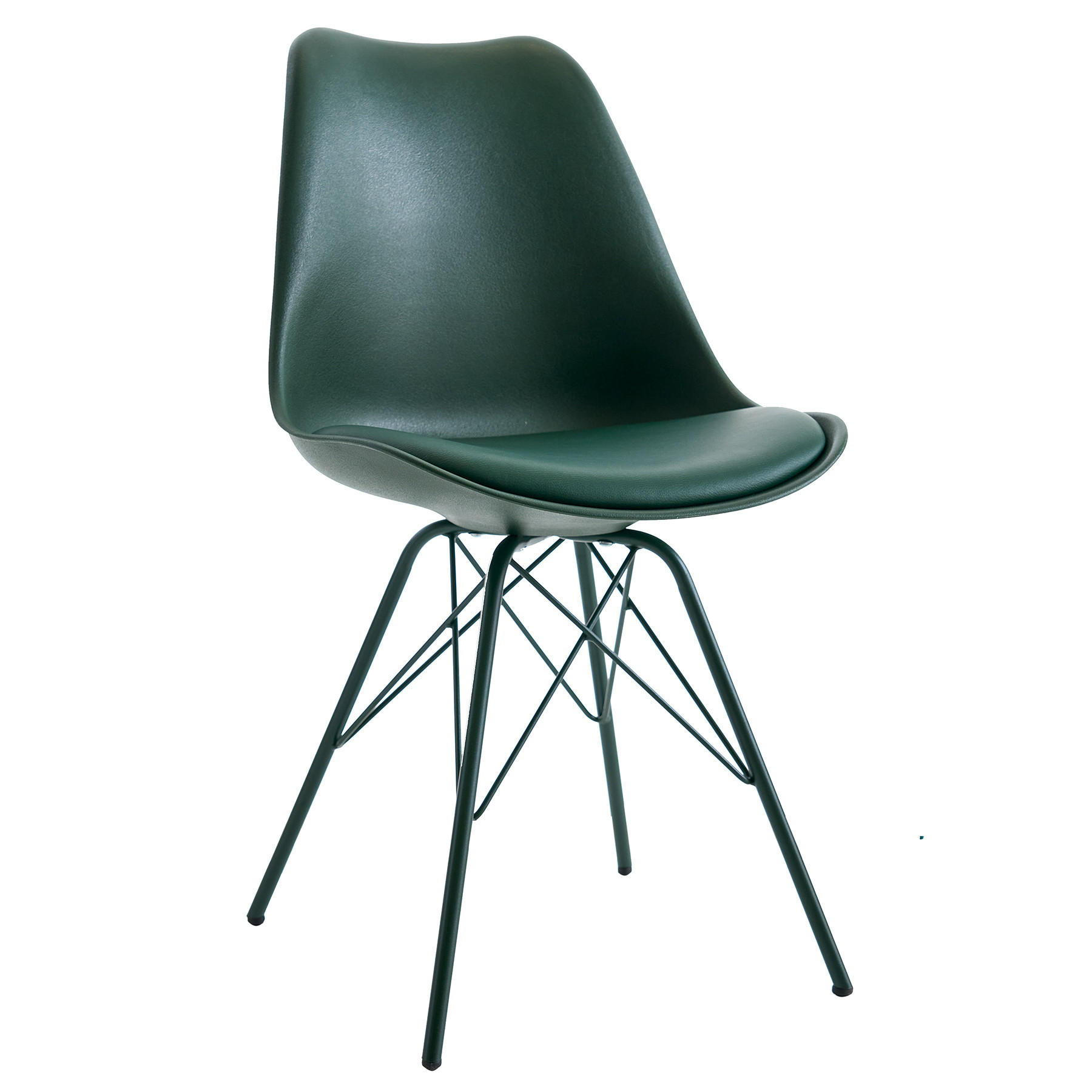 STUHL SCANDINAVIA MEISTERSTÜCK Kunstleder Dunkelgrün 85 cm - Grün, Kunststoff/Metall (49/85/54cm) - riess-ambiente