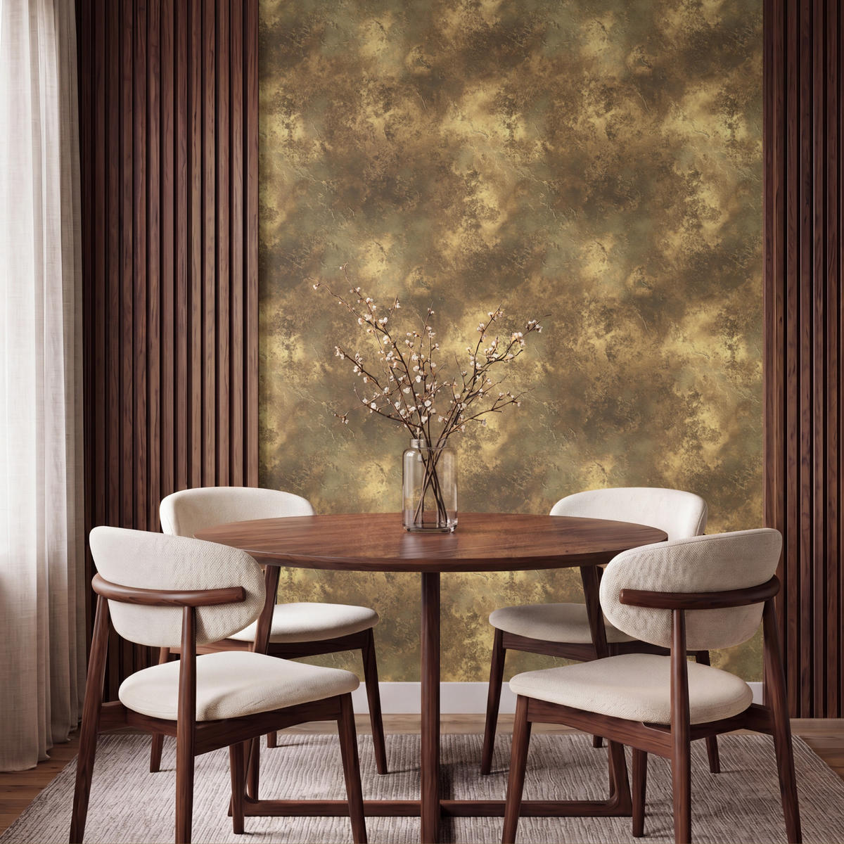 TAPETE - Antik - Metallic-Look - Gold - 160x220 cm - Messingfarben, Papier (160/220cm) - OnlyWow
