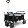 BOLLERWAGEN faltbar CALLI Extra Breite Reifen Schwarz - Schwarz, Metall (100/100/60cm) - DELUKE