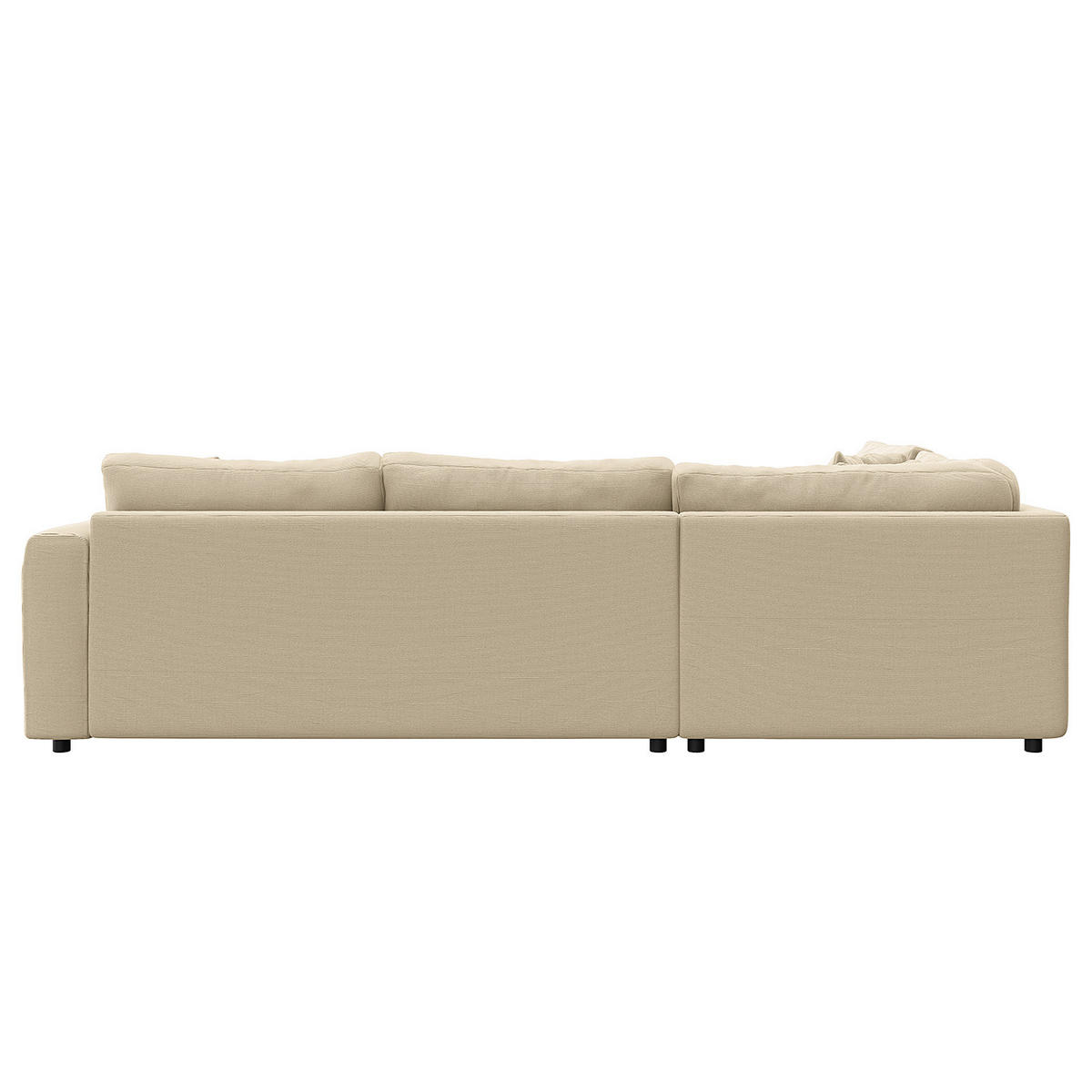 ECKSOFA mit Ottomane - Beige/Schwarz, Holz/Kunststoff (267/254cm) - home24