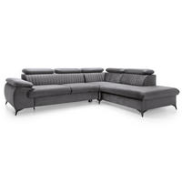 ECKSOFA 275 cm mit verstellbaren Kopfstützen Xanto L, Rechts, Dunkelgrau - Dunkelgrau, Holz (221/275cm) - Emporius