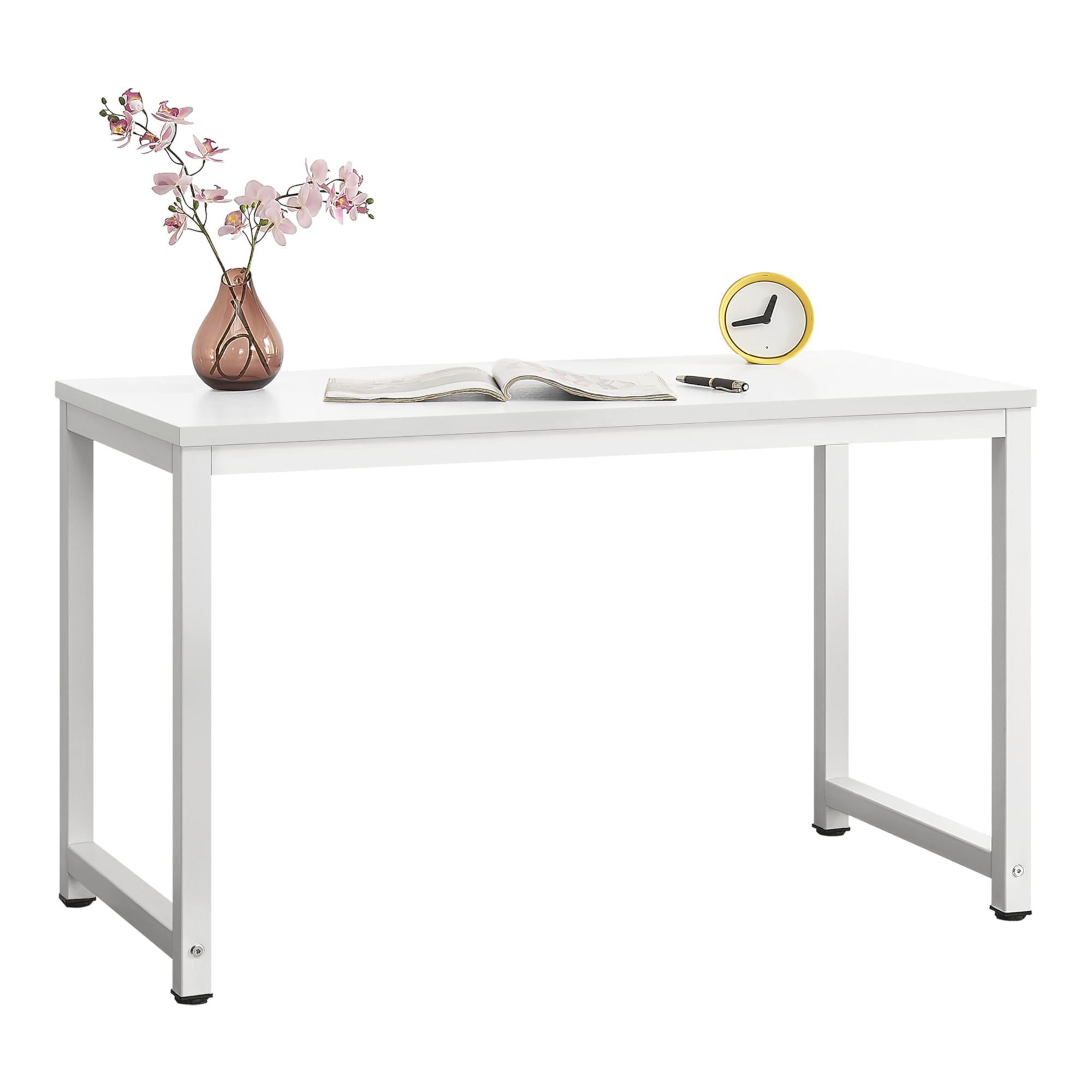 COMPUTERTISCH Herning - Weiß, Holzwerkstoff/Metall (60/120/75cm) - [en.casa]