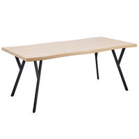 ESSTISCH heller Holzfarbton/schwarz 180/90 cm Alton - Hellbraun/Schwarz, Holzwerkstoff (180/90/76cm) - Beliani