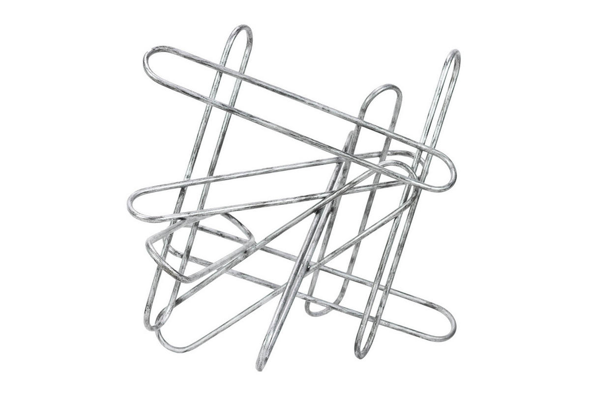 METALLSKULPTUR Silber 45/40 cm - Silberfarben, Metall (3.51/40/25cm) - KUNSTLOFT