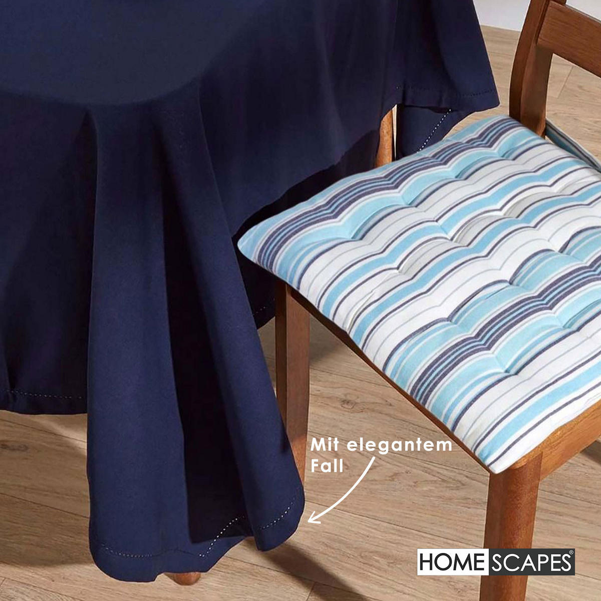 TISCHDECKE dunkelblau 137/228 cm, 100% Baumwolle - Dunkelblau, Textil (137/228cm) - Homescapes