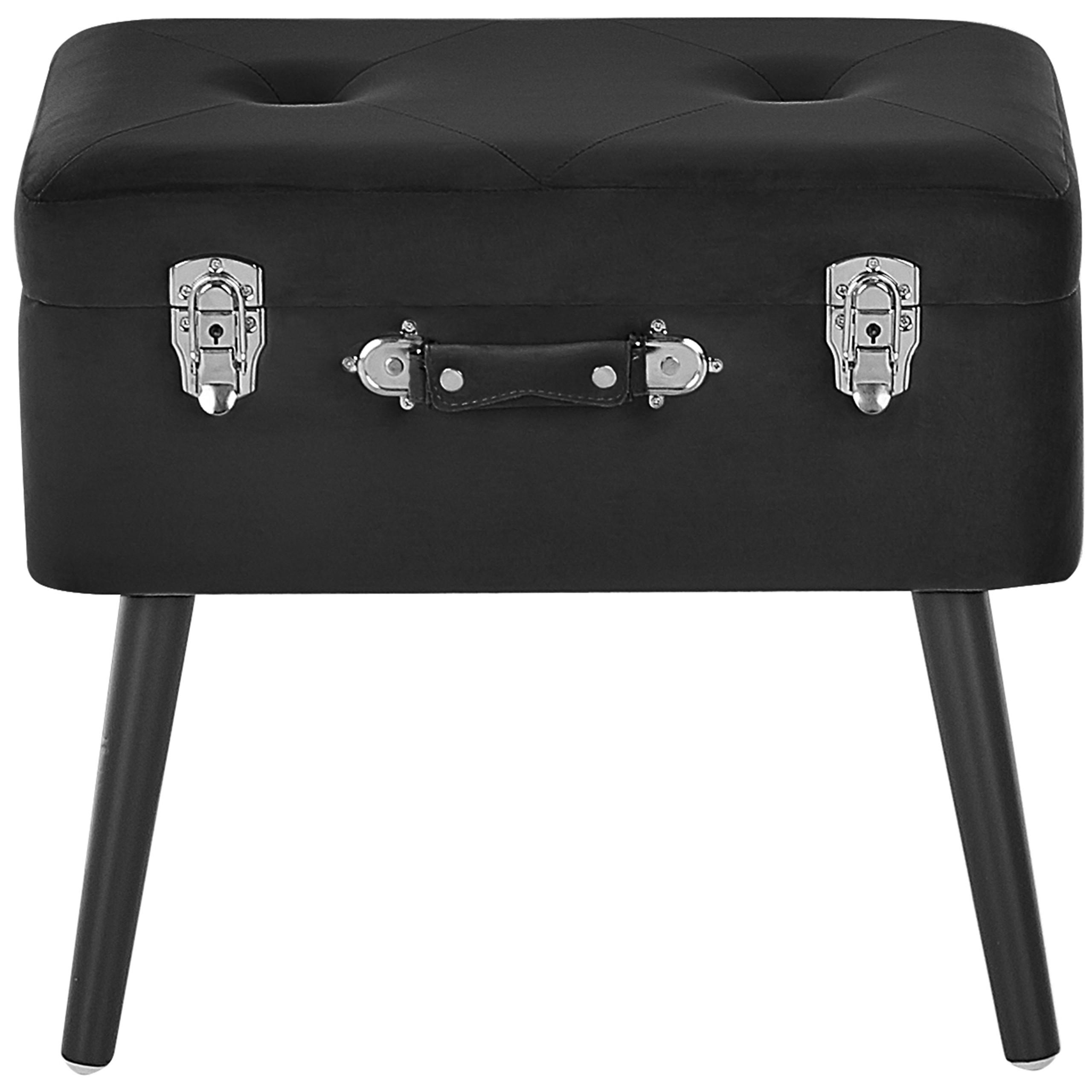 HOCKER Mallard 36/52/46 cm - Schwarz, Textil (52/46/36cm) - Beliani