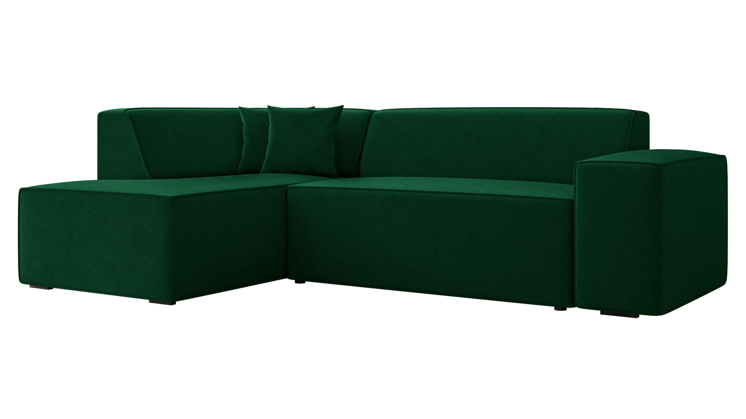 ECKSOFA Lordin, Seite: Links - Smaragdgrün, Holz/Textil (267/205cm) - MIRJAN24