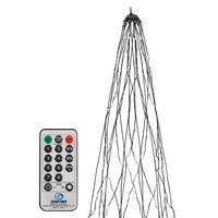 LED LICHTERKETTE für Fahnenmast und Weihnachtsbaum Weihnachtsbeleuchtung Außen 8m 1440 LED Warmweiß - Schwarz, Kunststoff (200cm) - ECD-Germany