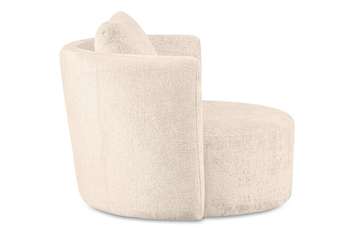 DREHSESSEL RAGGI 360° Drehfunktion mit inklusive dekorativem Kissen, Ecru - Ecru, Textil (92/75/94cm) - KONSIMO®