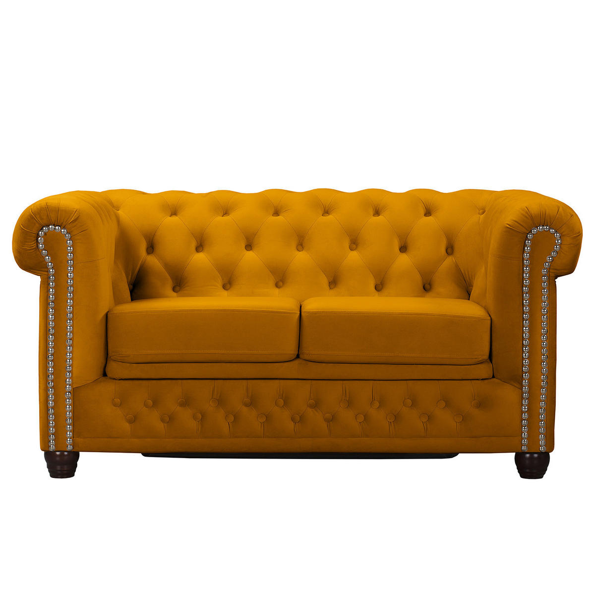 2-SITZER SOFA - Gelb/Buchefarben, Buchenholz/Textil (148/72/86cm) - home24