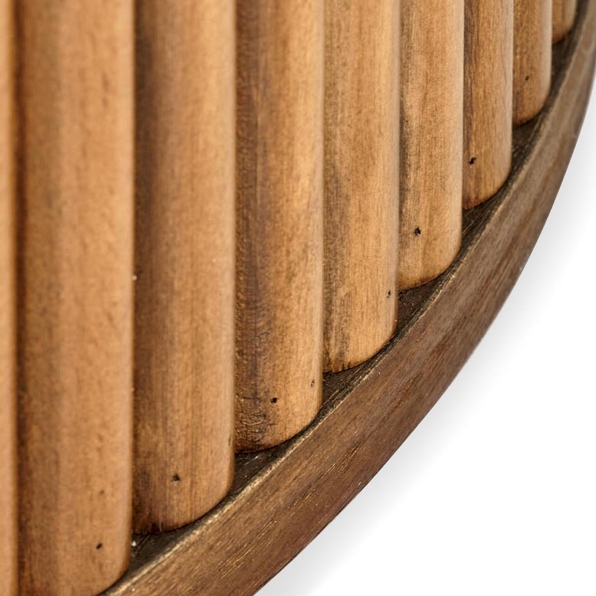 ESSTISCH MIRA Marmorplatte, Säulenfuß - Walnussfarben/Weiß, Keramik/Holz (120/120/76.5cm) - KONSIMO®