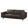 2,5-SITZER SOFA - Antiklederlook - Graubraun, Textil (216/81/89cm) - home24