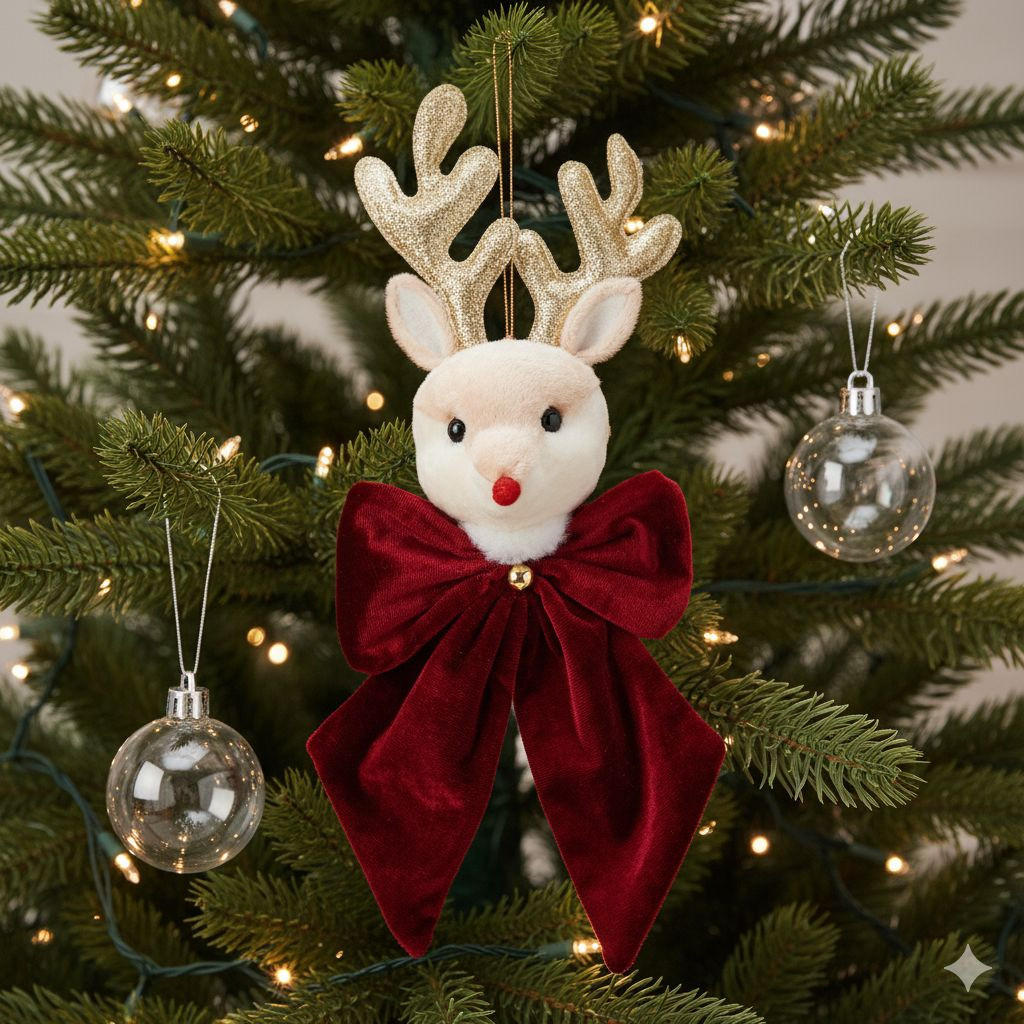 SAMTSCHLEIFE Tiermotiv 20/30 cm - Rot, Textil (20/8/30cm) - Home Styling Collection