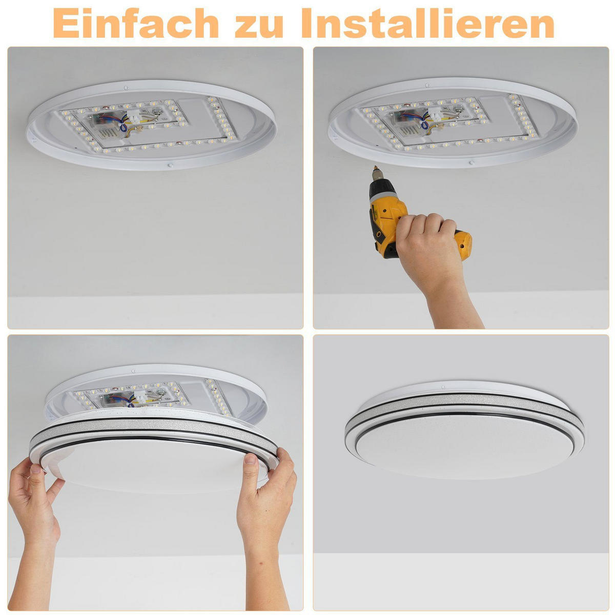 LED-DECKENLEUCHTE Benjamin 27/27/6 cm - Schwarz, Kunststoff (27/27/6cm) - Nettlife