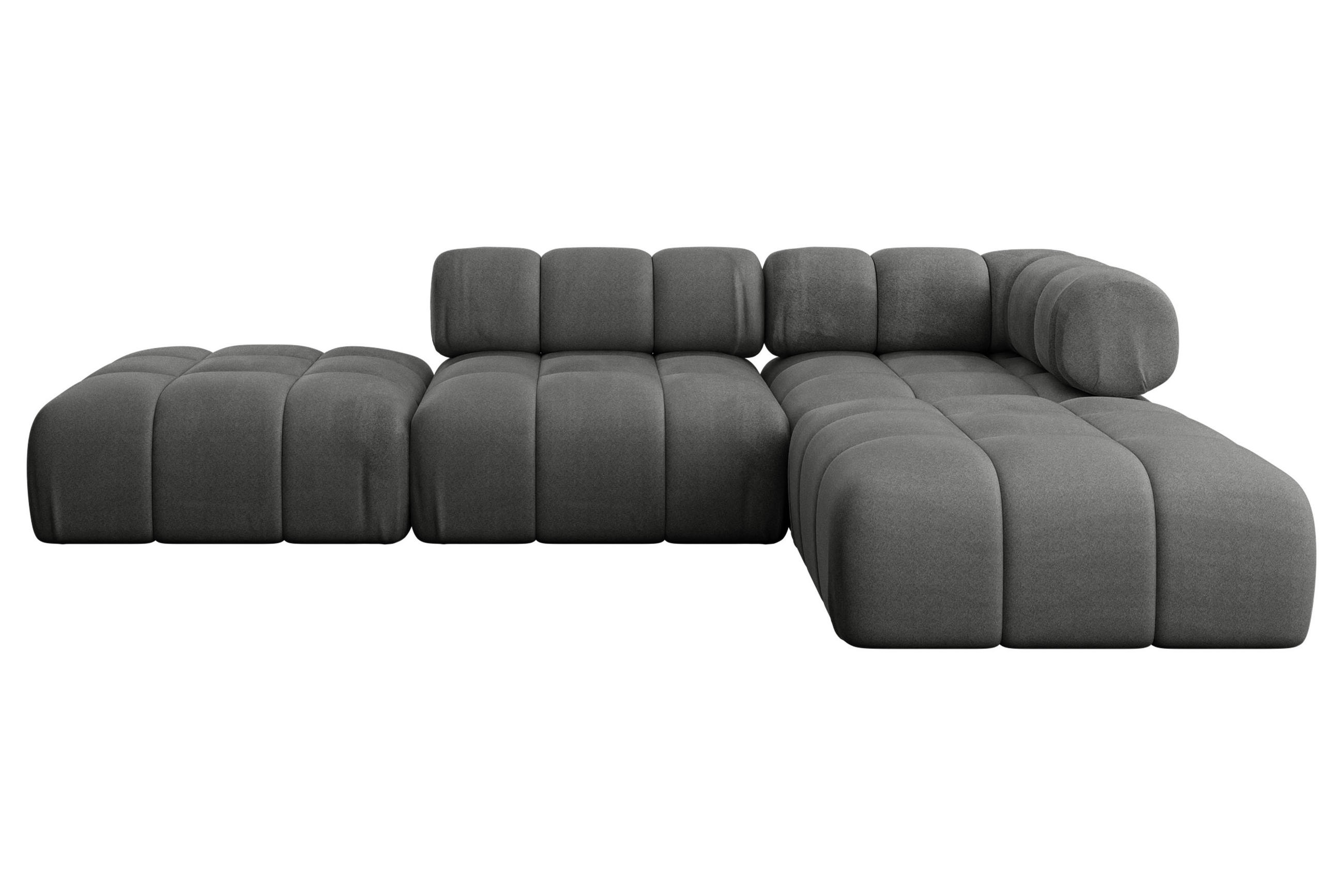 ECKSOFA modulares Sofa Kerru-L1 - 285x190x70 cm Dunkelgrau Velours - Dunkelgrau, Holzwerkstoff/Textil (285/190cm) - ALTDECOR