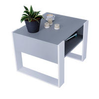 COUCHTISCH KARO 65 - Weiß/Grau, Holz (53.6/65/45cm) - Mat-Haus
