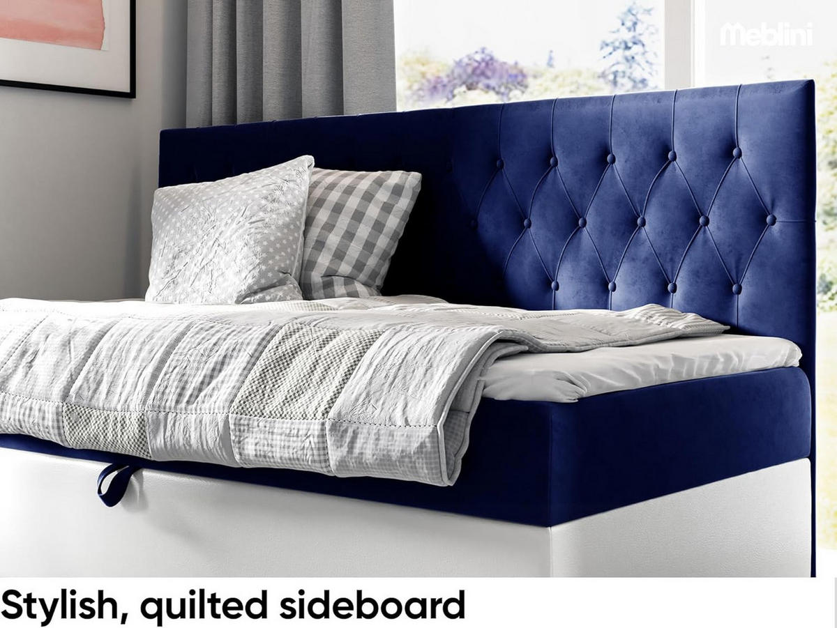 KINDERBETT FLIPPO 2 - Dunkelblau/Weiß, Holzwerkstoff (102/202cm) - Meblini