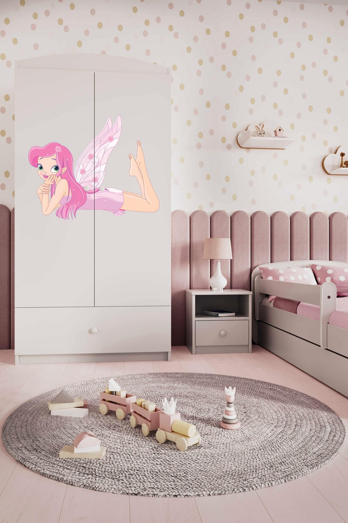 KINDERKLEIDERSCHRANK Elfe II - Weiß, Holzwerkstoff (90/175/52cm) - RAUMHIRSCH FURNITURE