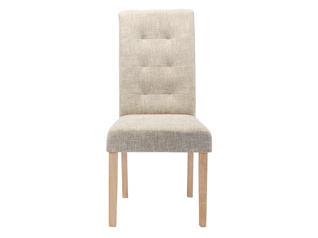 STUHL 2er-Set - Stoff & Holz - Beige - VILLOSA - Creme, Textil (61/100/48cm) - Vente-Unique