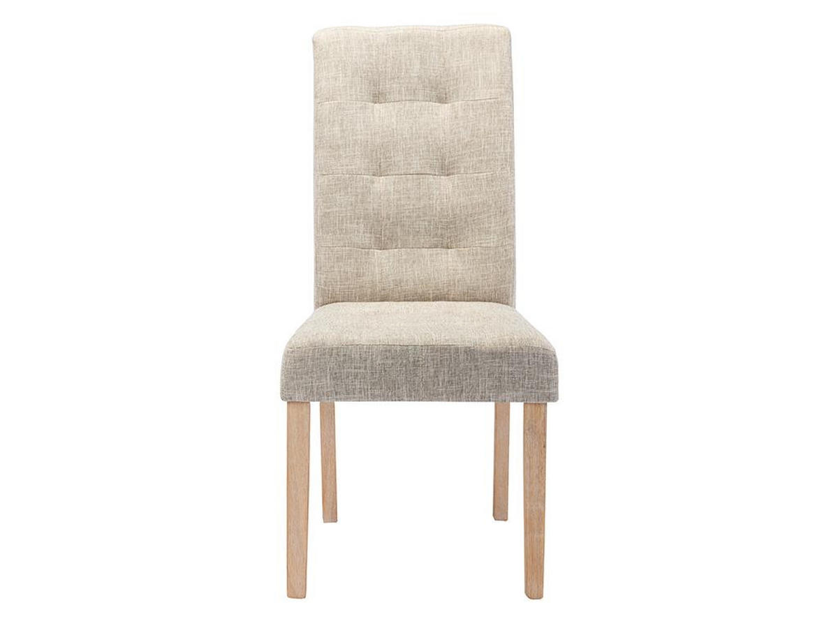 STUHL 2er-Set - Stoff & Holz - Beige - VILLOSA - Creme, Textil (61/100/48cm) - Vente-Unique