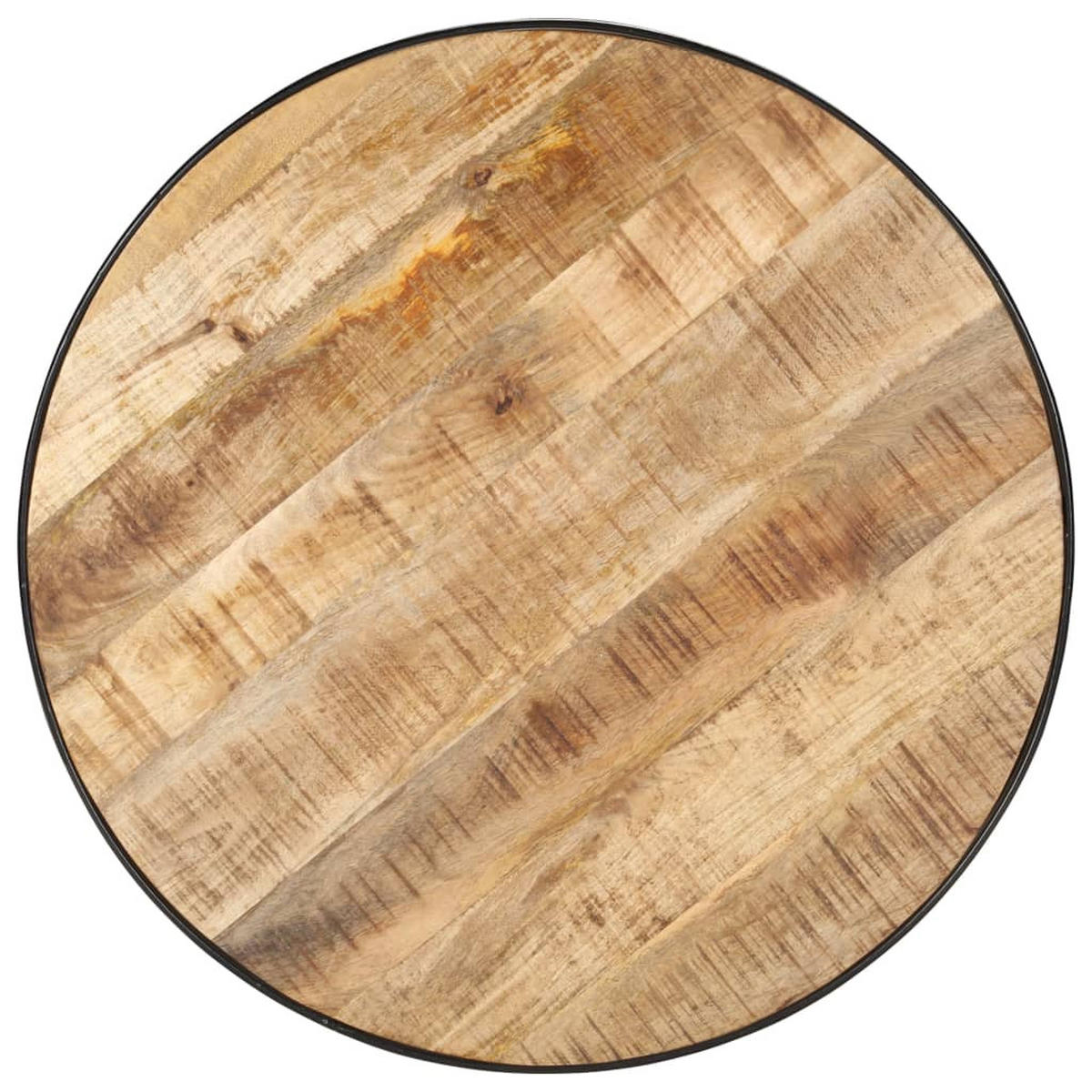 COUCHTISCH Schwarz 68x68x36 cm Raues Mango-Massivholz - Schwarz, Holz (68/68/36cm) - furnicato