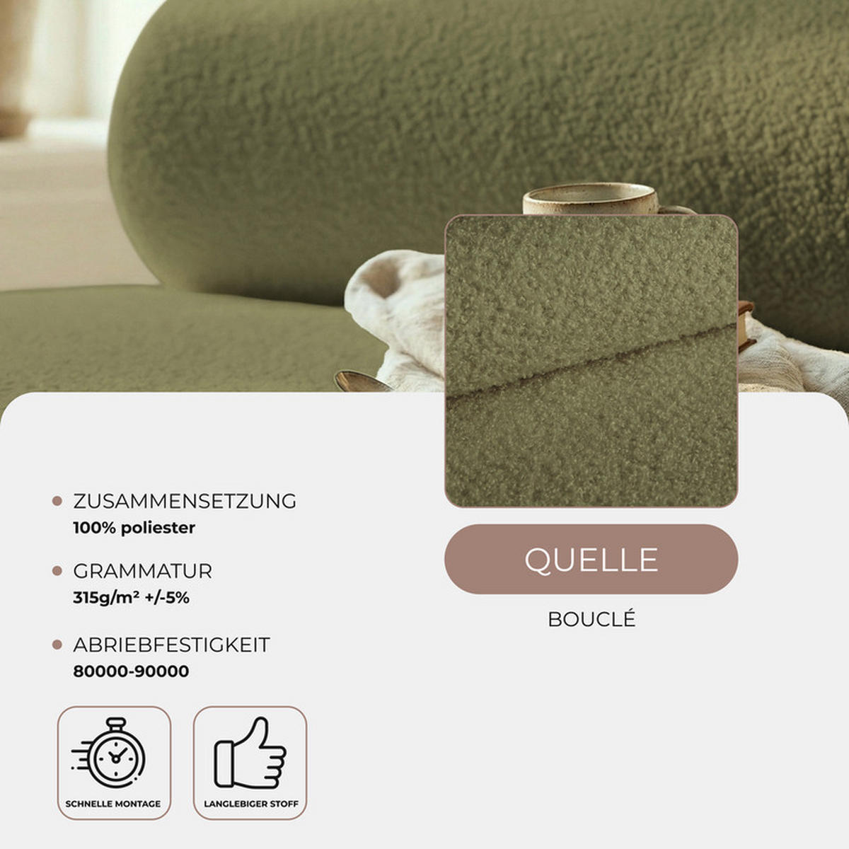 SESSEL CHERRY 90/78 cm, in Grün - Grün, Textil (90/78/90cm) - Idohome