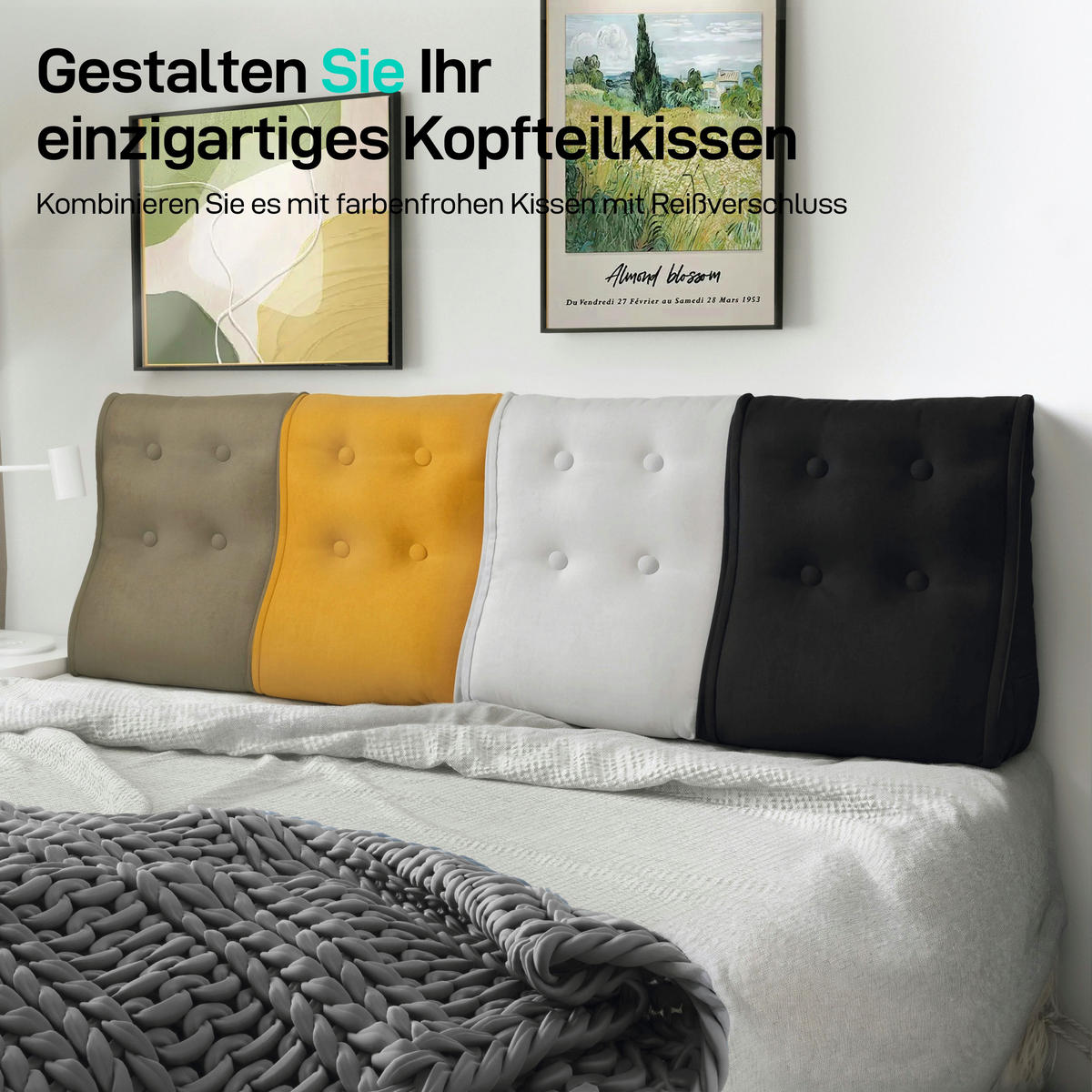 RÜCKENKISSEN Kopfteilkissen Samt kastanienbraun 40/22cm - Kastanienfarben, Textil (22/40cm) - Vercart