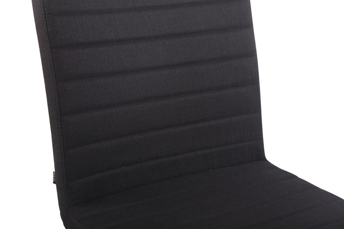 ESSZIMMERSTUHL Evon, Stoff schwarz - Edelstahlfarben/Schwarz, Textil/Metall (44/97/60cm) - TPFLiving