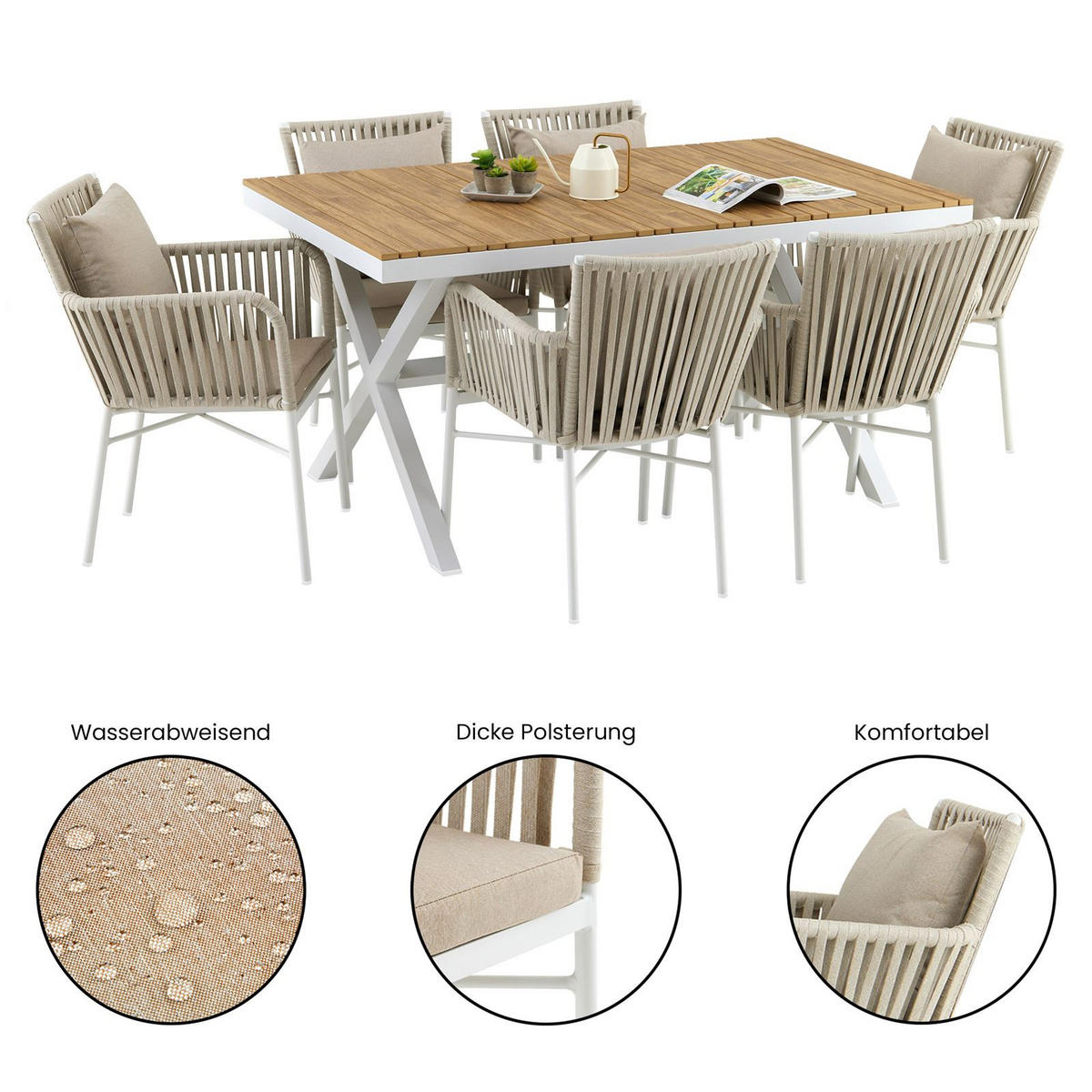 GARTENMÖBELSET AFUERA - Naturfarben, Metall - IDIMEX