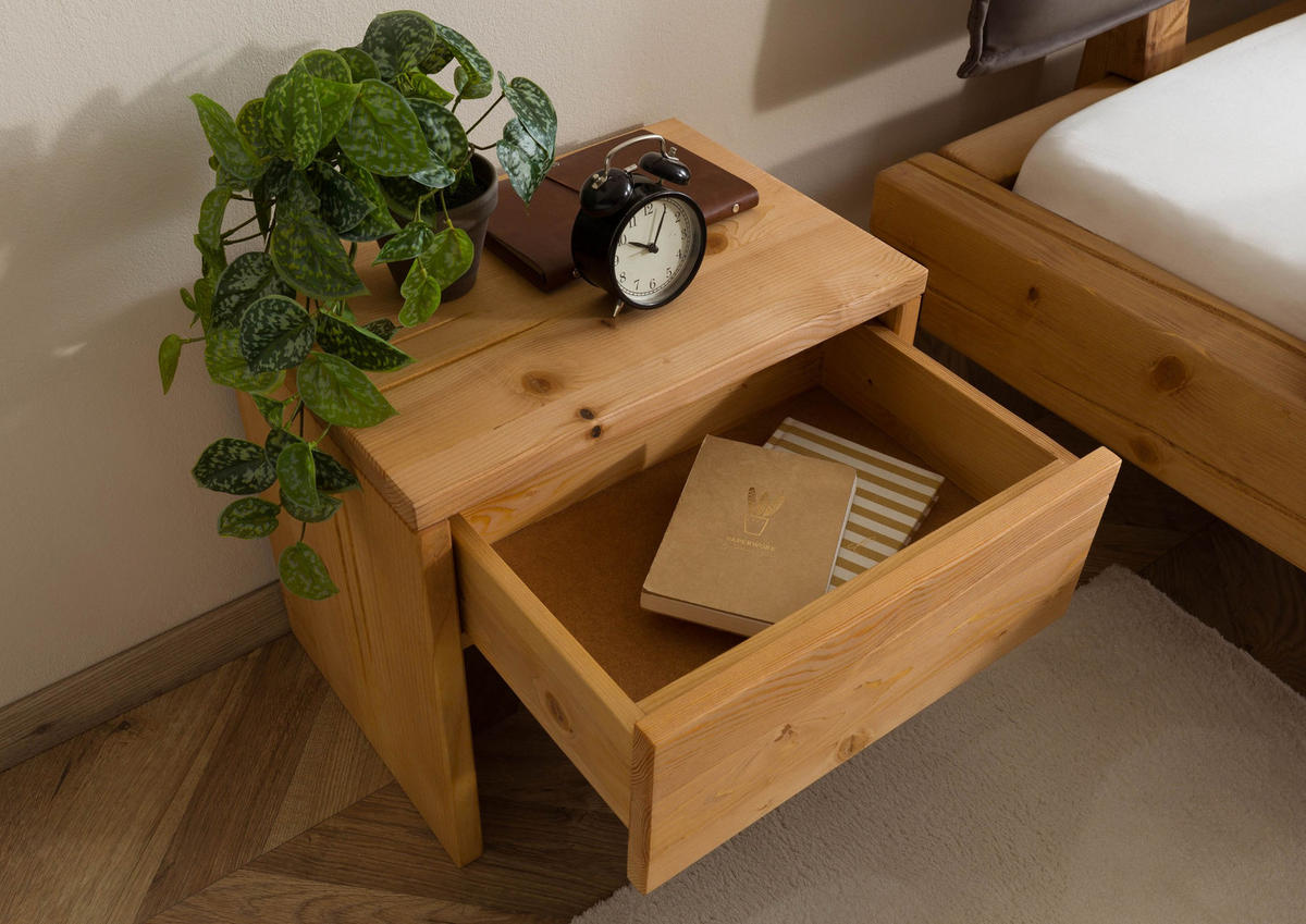 NACHTTISCH Fichte 50x35x46 natur gebeizt / geölt FICHTELBERG #20 - Braun, Holz (50/46/35cm) - Massivmoebel24
