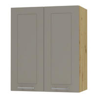 KÜCHENHÄNGESCHRANK Kvantum W3/60 Beige Matt / Eiche Artisan Matt 60 / 32,5 / 72cm - Beige/Eiche Artisan, Holz/Holzwerkstoff (60/72/32.5cm) - Feldmann-Wohnen
