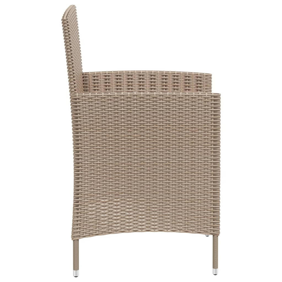 GARTENSTÜHLE mit Kissen 4 Stk. Poly Rattan Beige - Beige/Creme, Metall (61/88/60cm) - furnicato