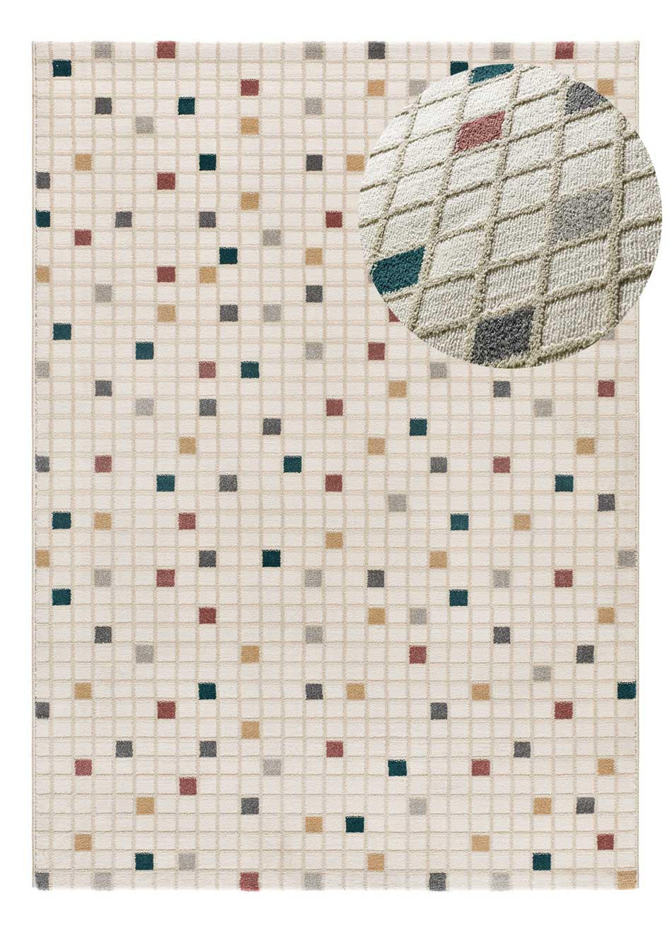 WEBTEPPICH mit geometrischem WeißKarisma 133/190 cm - Blau/Multicolor, Naturmaterialien/Textil (133/190cm) - Atticgo