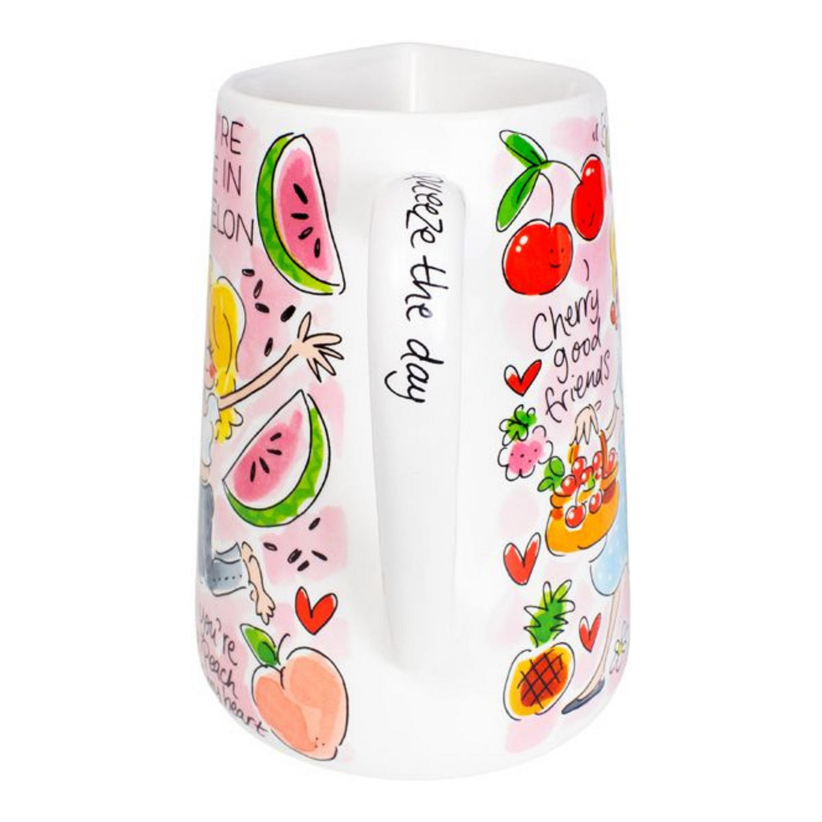 SAFTKANNE Rosa Früchte in Bunt - 1000 ml - Multicolor, Keramik (1L) - Blond Amsterdam