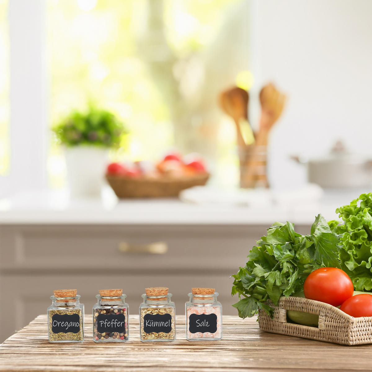 Transparent, Glas/Naturmaterialien (4.3/6/4.3cm) - Relaxdays