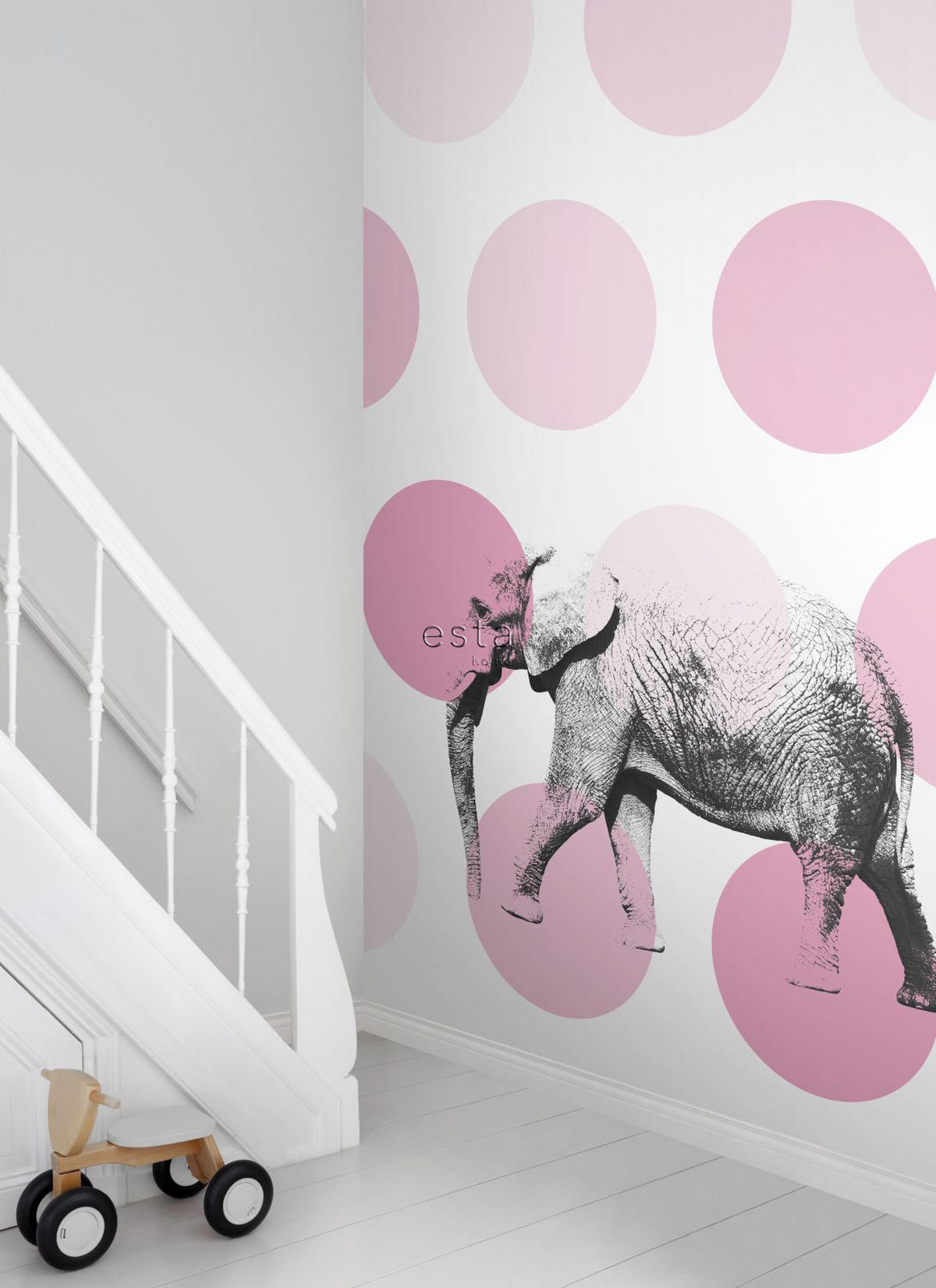 FOTOTAPETE Elefant 186 x 279 cm - Schwarz, Papier (186/279cm) - ESTAhome