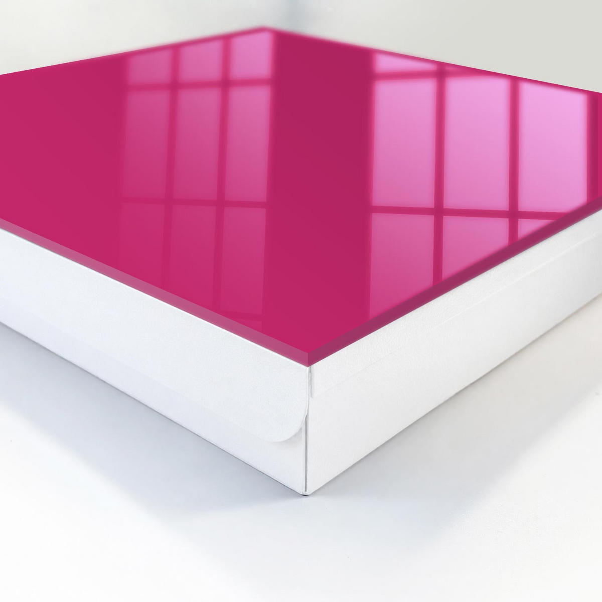 SCHLÜSSELBOX Weiß 30x30 cm – Türöffnung nach rechts - Intensives Rosa - Pink, Metall (30/30/5cm) - TULUP
