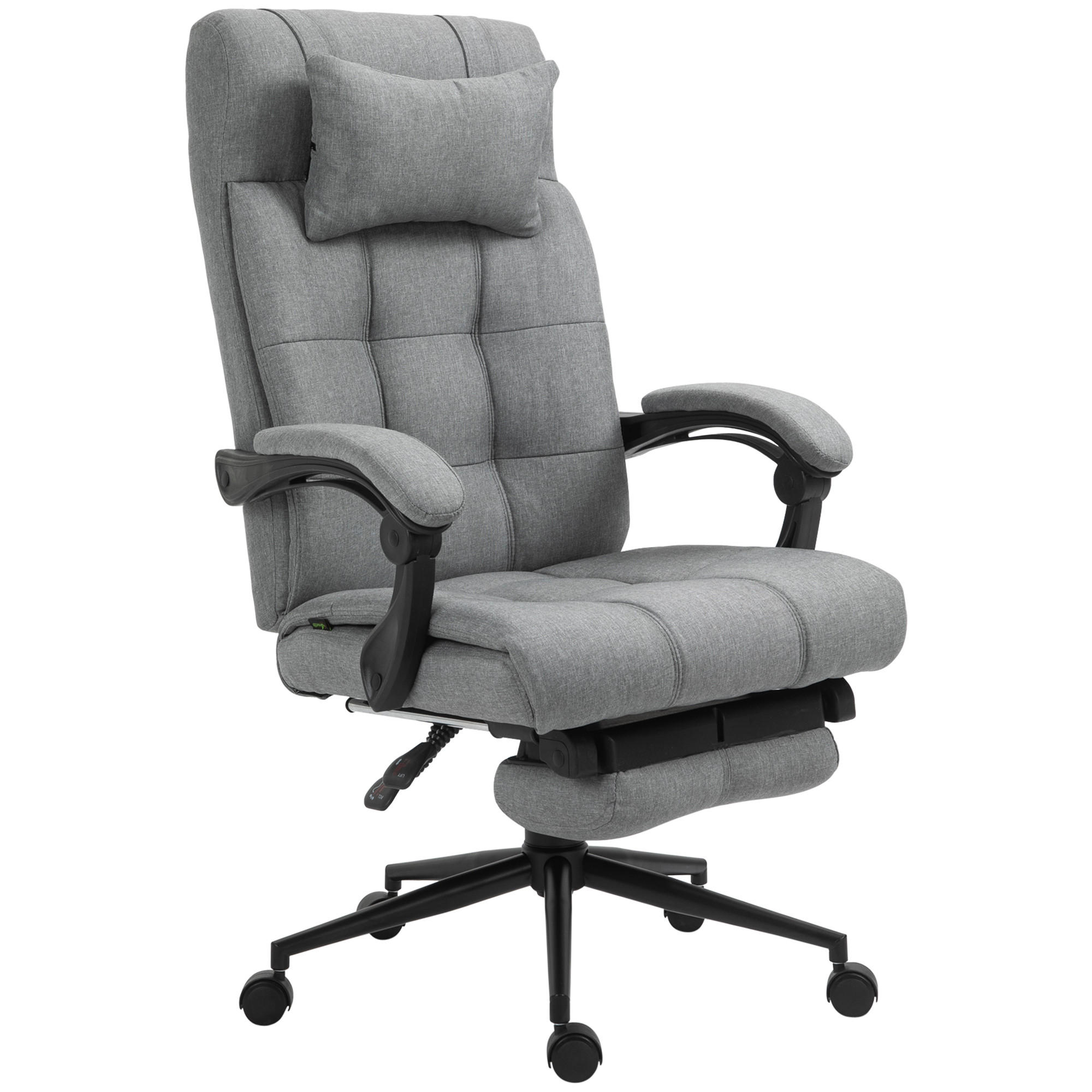 BÜROSTUHL, Schaumstoff, PVC, Hellgrau - Hellgrau, Kunststoff (76/120/66cm) - Vinsetto